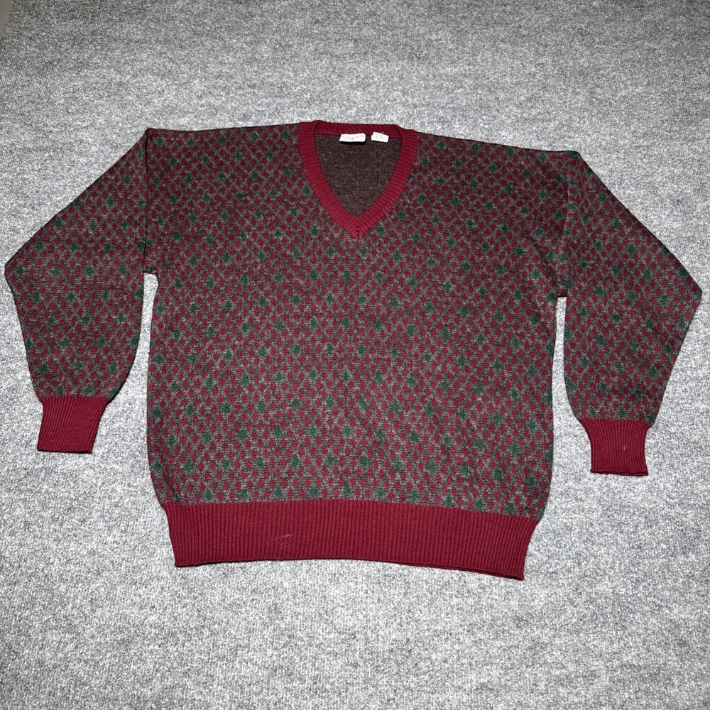 VTG 90s Giorgio‎ Di Firenze Red Made In Italy Pullover Sweater Size L Wool Blend